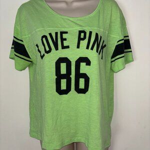 Pink Lime Green Soft T-Shirt Size S